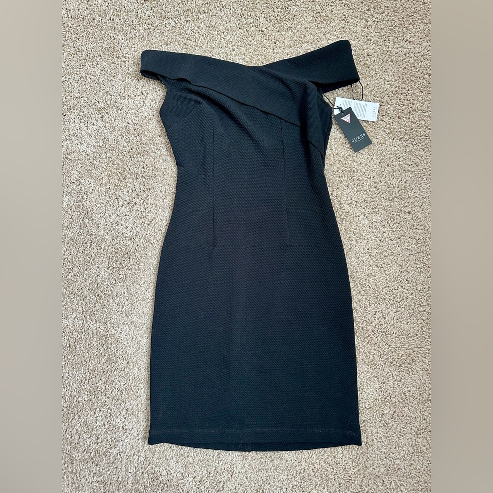 Guess Sophisticated Black One-Shoulder Dress